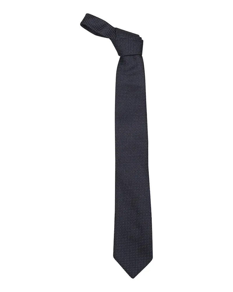 Ermenegildo Zegna Seidenkrawatte mit Polka Dots - Blau Blau