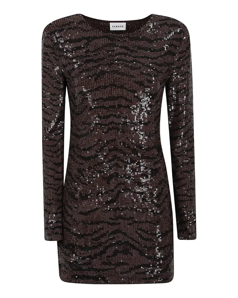 P.A.R.O.S.H. P.A.R.O H. sequin-embellished zebra-print dress - Braun Braun