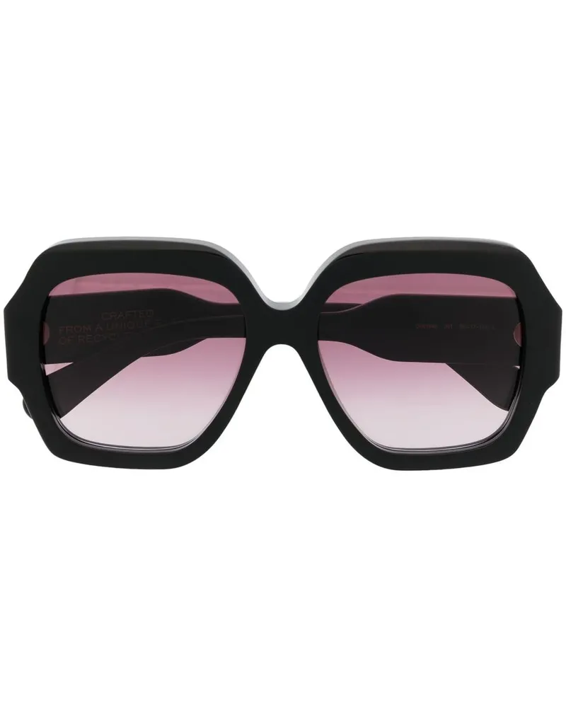 Chloé Eckige Sonnenbrille im Oversized-Look - Schwarz Schwarz
