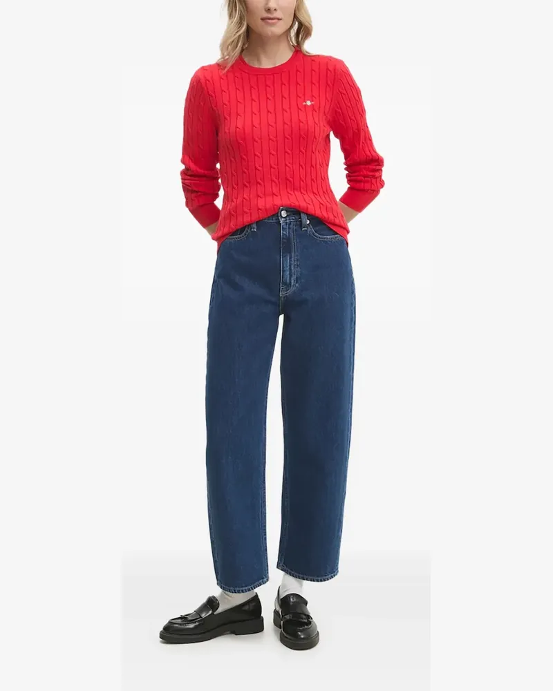 Gant Pullover mit Zopfmuster - Rot Rot