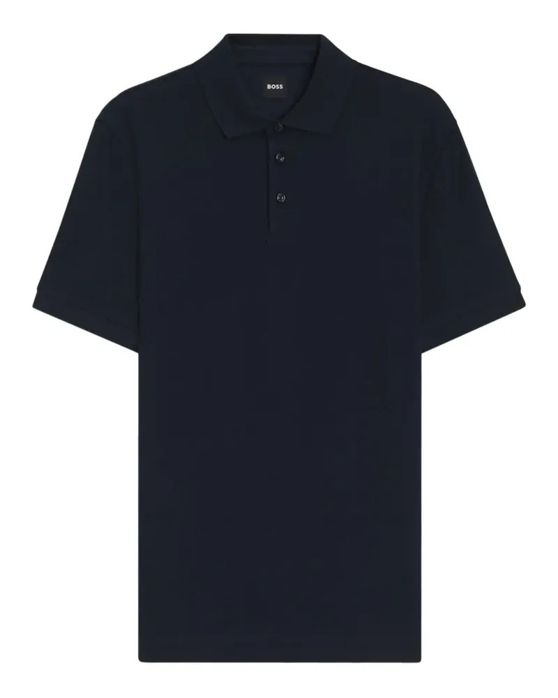HUGO BOSS Poloshirt aus Monogramm-Jacquard - Blau Blau