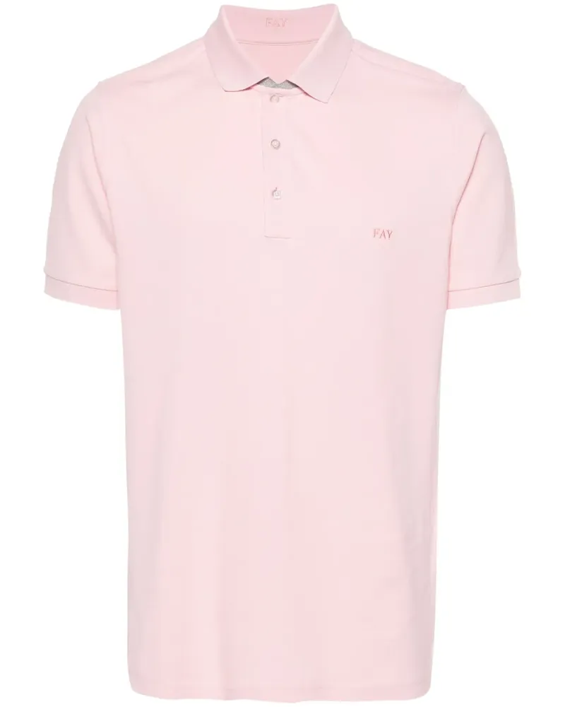 Fay Poloshirt mit Logo-Stickerei - Rosa Rosa