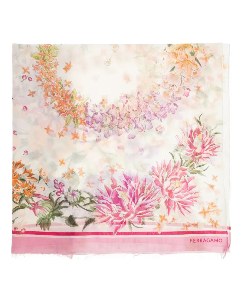 Ferragamo Schal mit Blumenmuster - Rosa Rosa