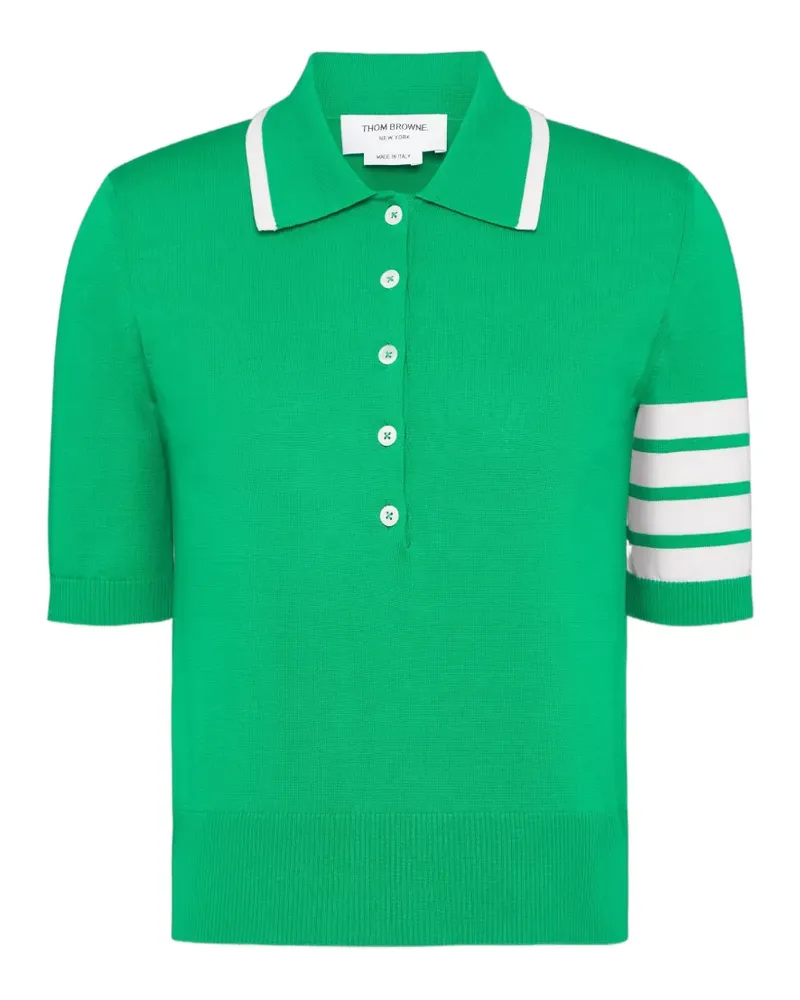 Thom Browne Hector Intarsien-Poloshirt mit Logo-Streifen - Rosa Rosa