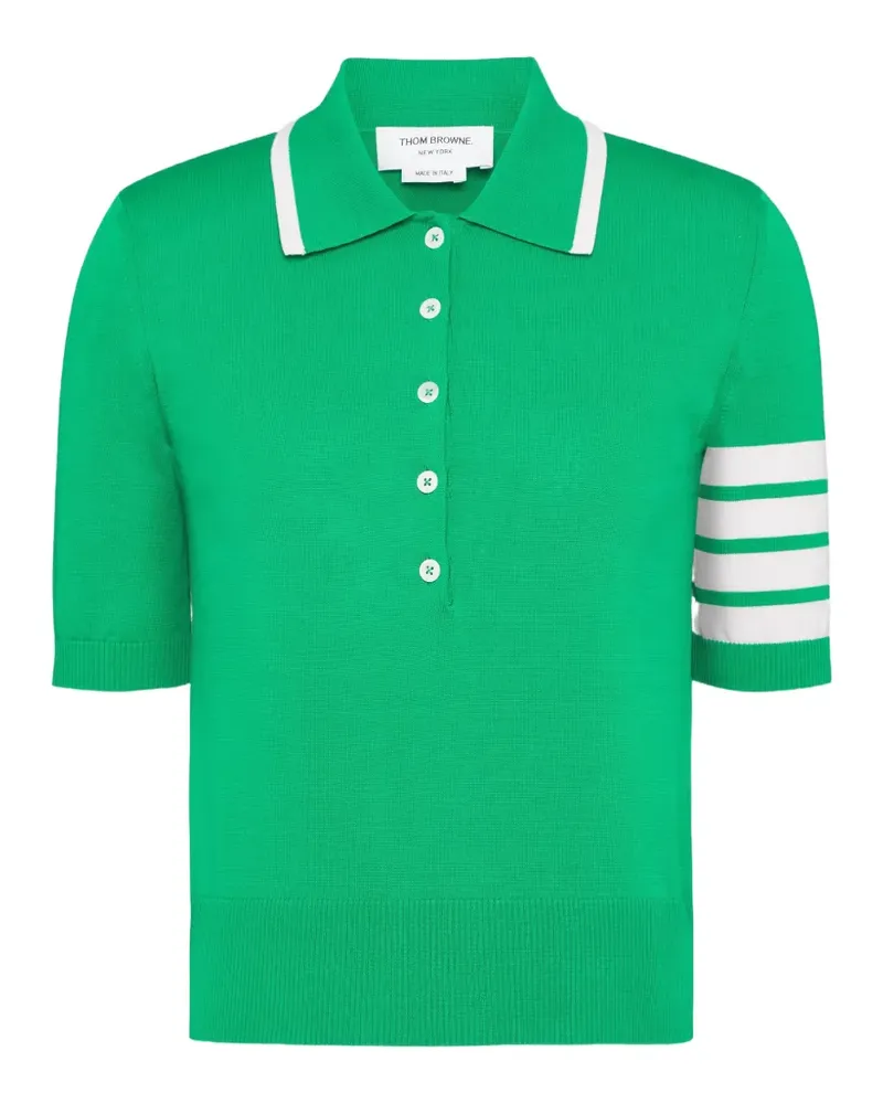Thom Browne Hector Intarsien-Poloshirt mit Logo-Streifen - Rosa Rosa