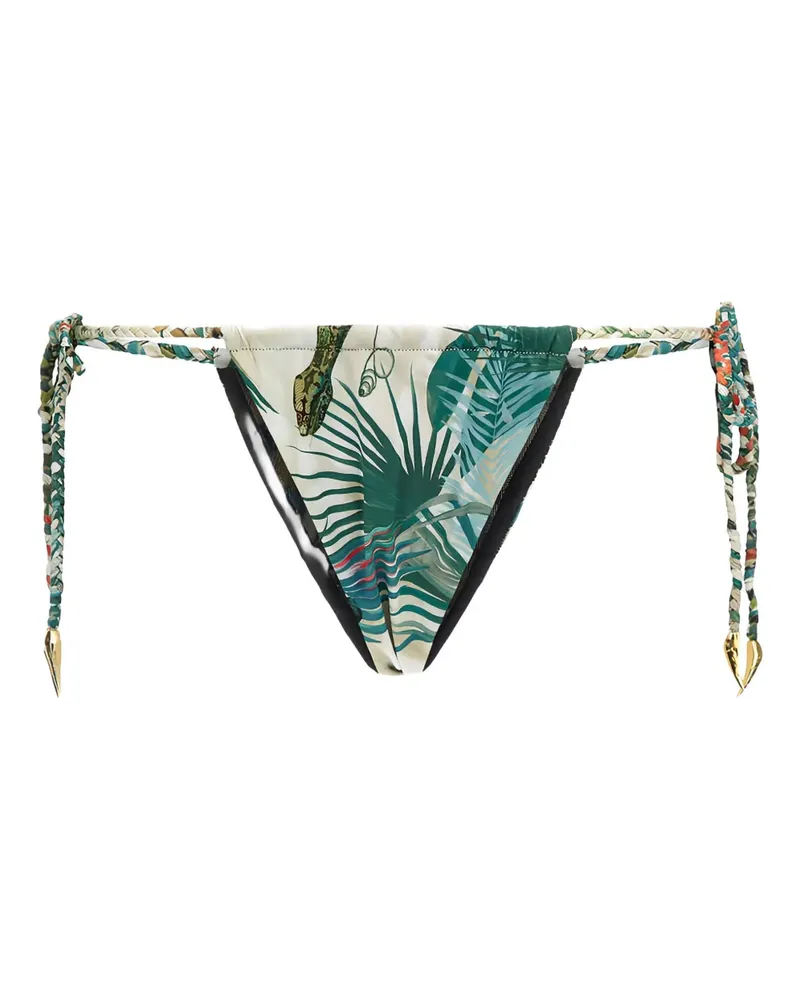 Roberto Cavalli Bikinihöschen mit Schlangen-Print - Grün Grün