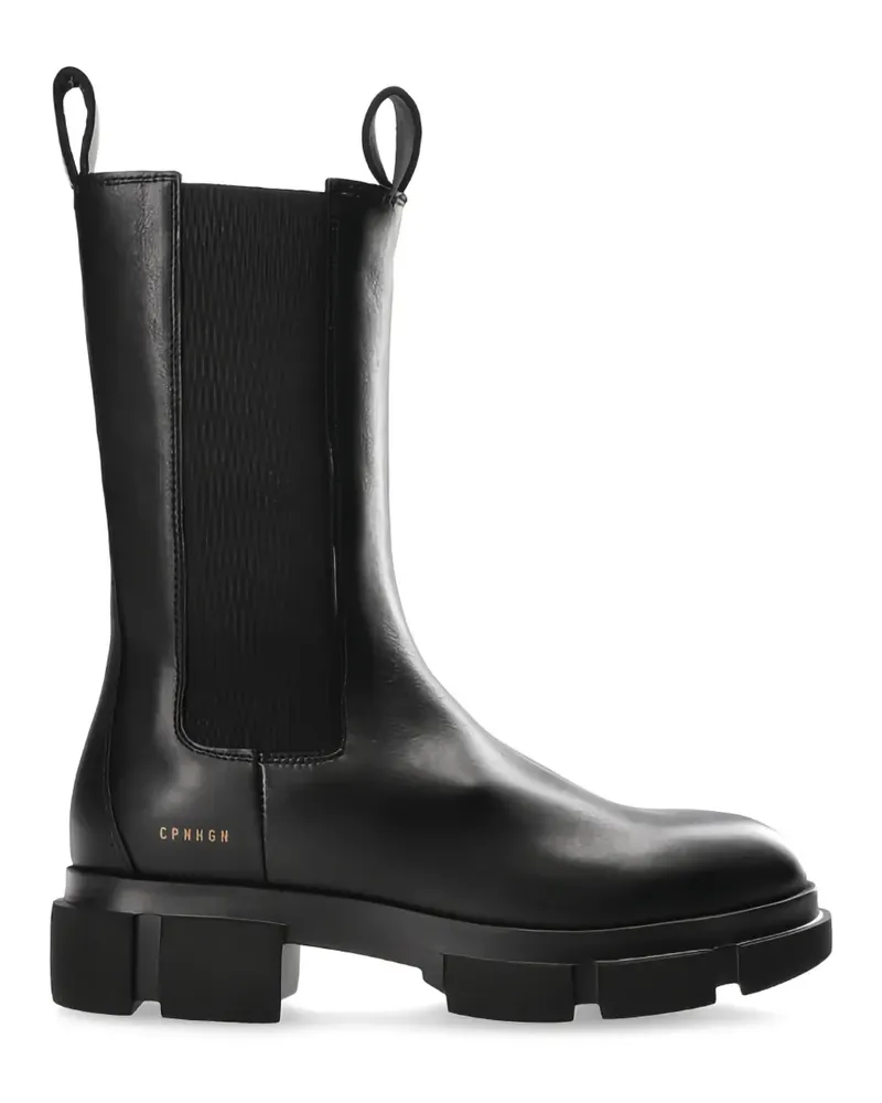 Copenhagen Chelsea-Boots mit dicker Sohle - Schwarz Schwarz