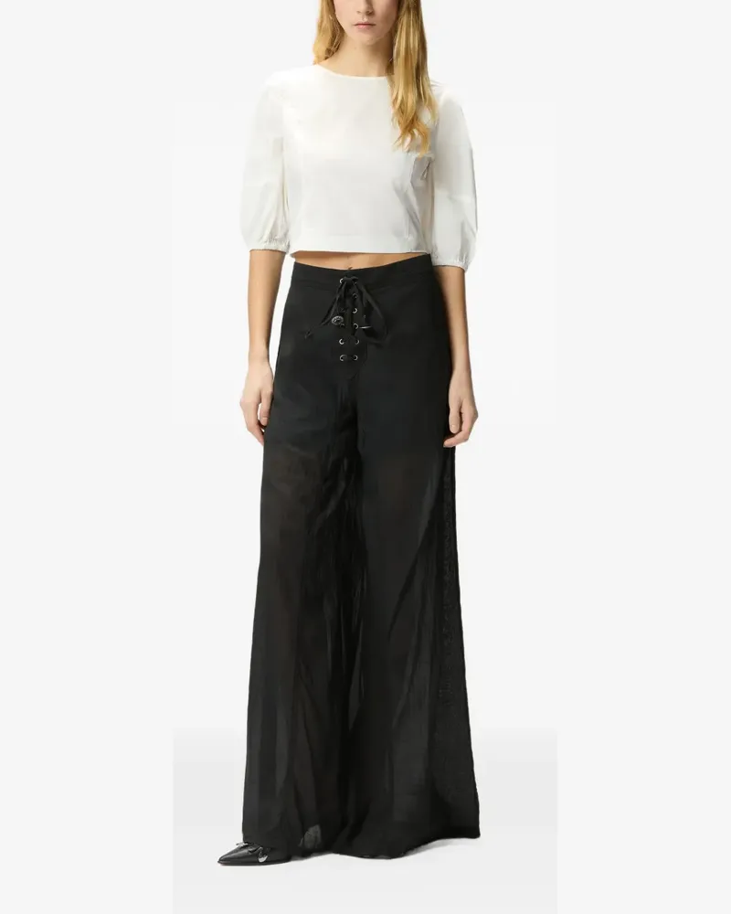 Pinko Bluse mit Puffärmeln - Weiß Weiß