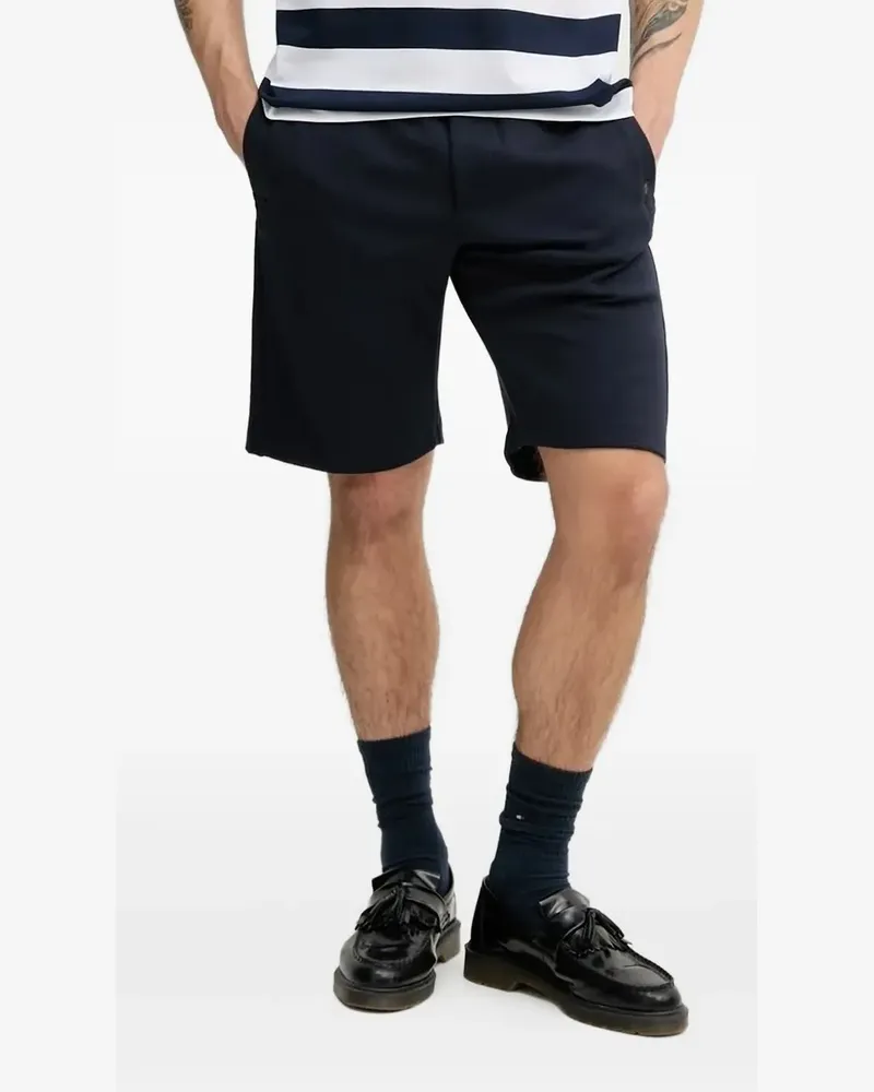 Paul & Shark Gerippte Shorts mit Logo - Blau Blau