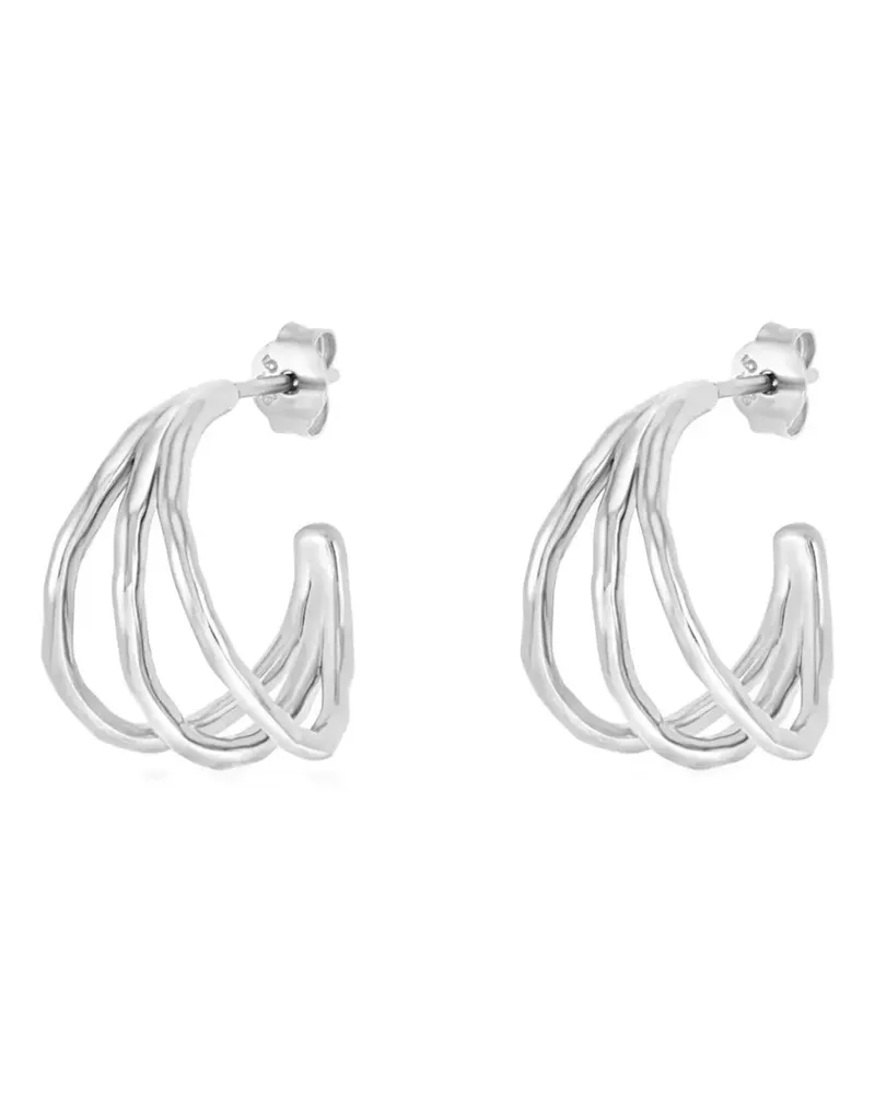 Dower & Hall Kleine Triple Row Waterfall Creolen - Silber Silber