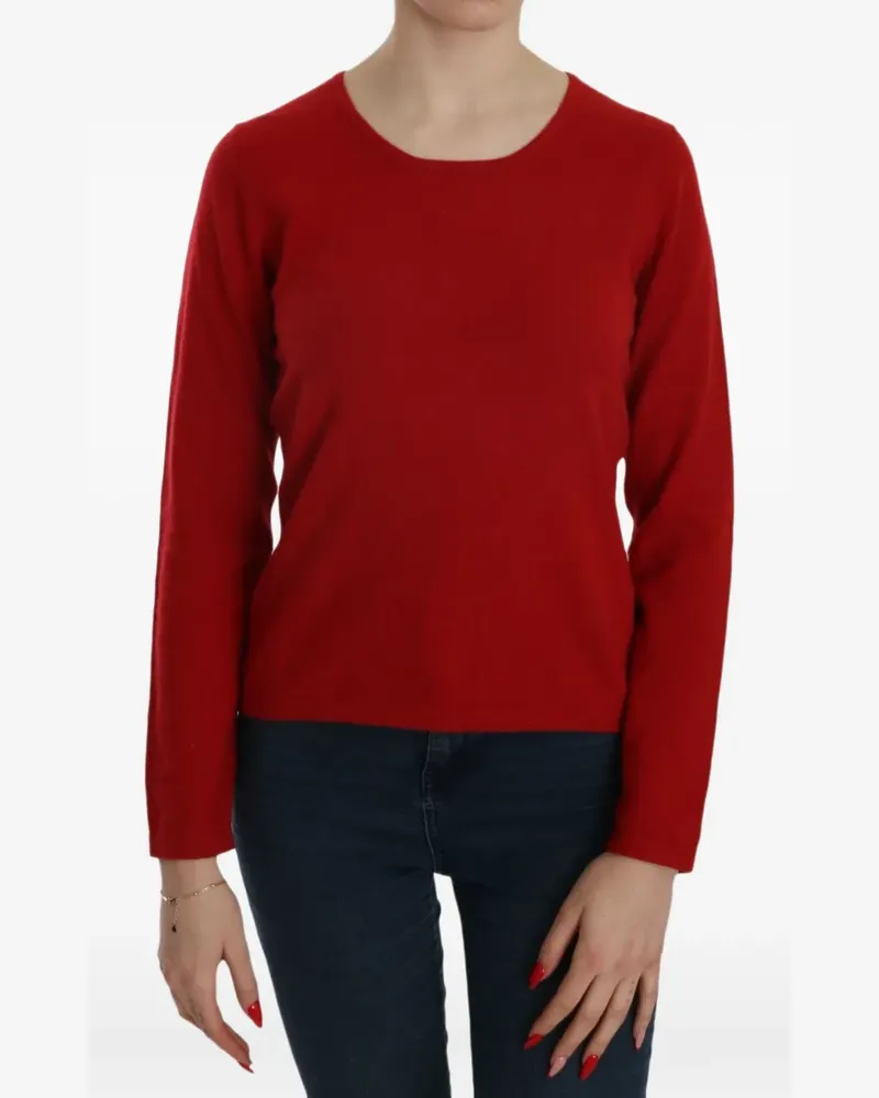 Mila Schön Pullover mit rundem Ausschnitt - Rot Rot
