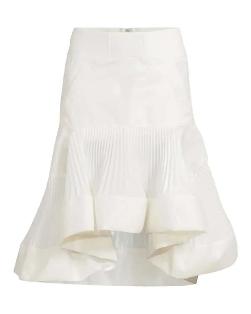 Sacai ruffled pleated A-line skirt - Weiß Weiß