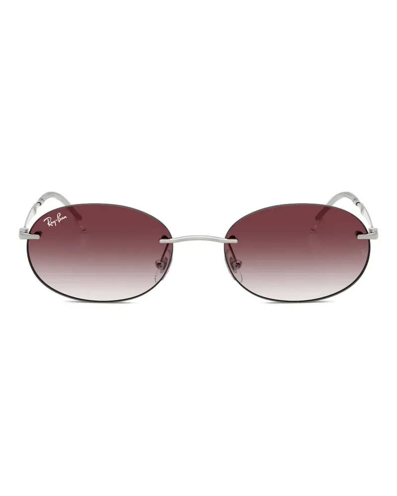 Ray Ban Rahmenlose Sonnenbrille mit ovalem Gestell - Silber Silber