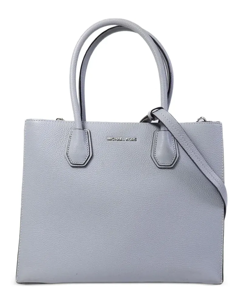 Michael Kors logo-plaque leather tote bag - Blau Blau
