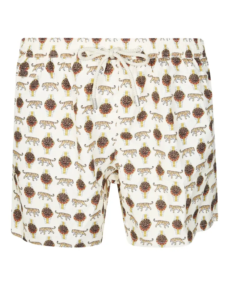 MC2 Saint Barth Lighting tiger-print swim shorts - Nude Nude