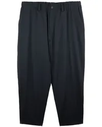 Yohji Yamamoto Gerade Hose mit Faltendetail Schwarz