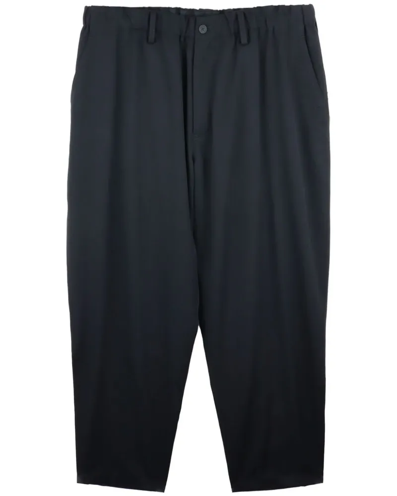 Yohji Yamamoto Gerade Hose mit Faltendetail - Schwarz Schwarz