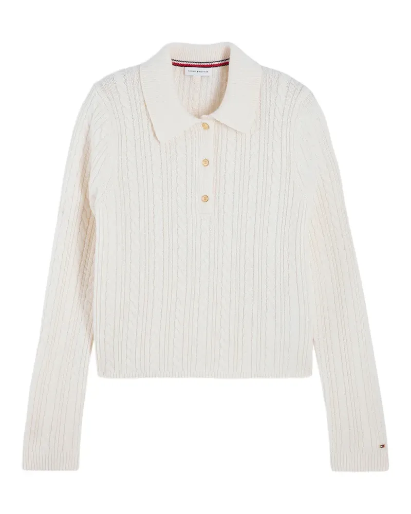 Tommy Hilfiger cable-knit polo sweater - Nude Nude