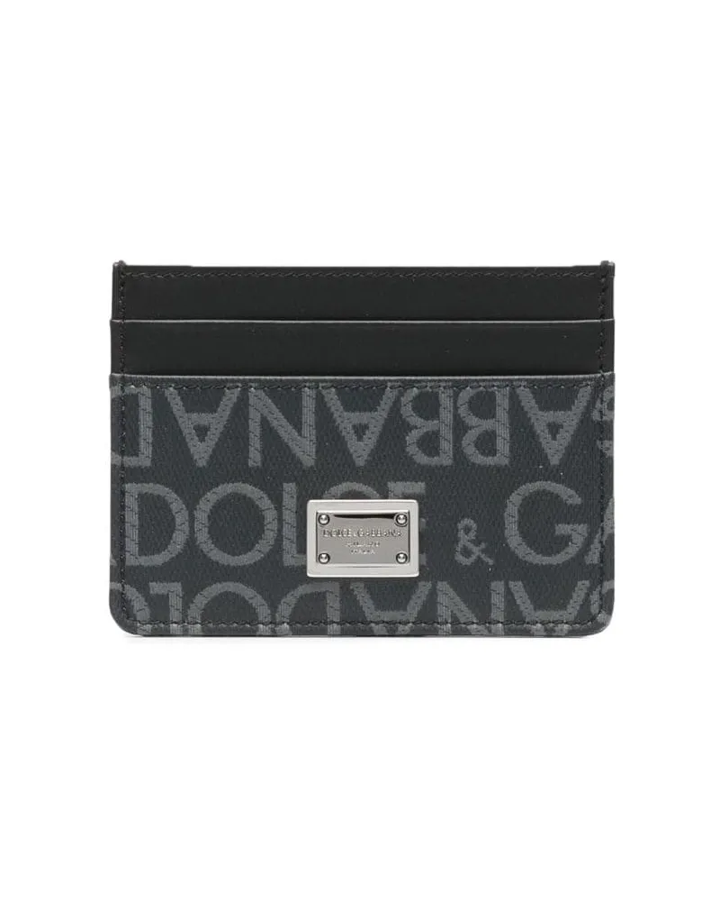 Dolce & Gabbana Kartenetui aus Logo-Jacquard - Schwarz Schwarz