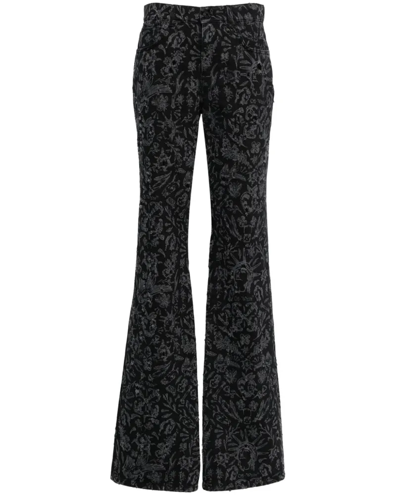 OFF-WHITE Tattoo Straight-Leg-Jeans - Schwarz Schwarz