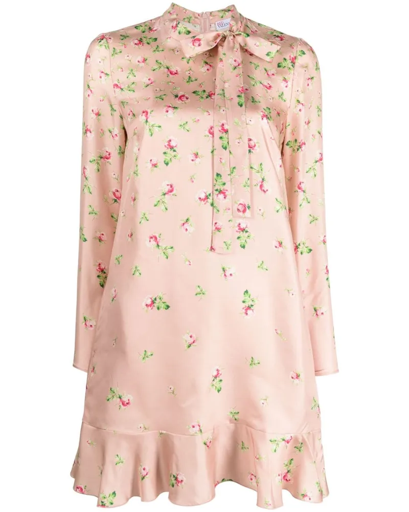 RED Valentino Minikleid mit Blumen-Print Rosa