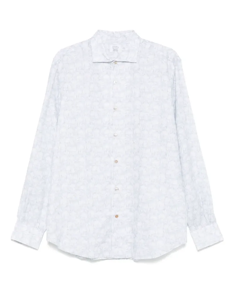 MAZZARELLI Hemd mit Blumen-Print - Blau Blau