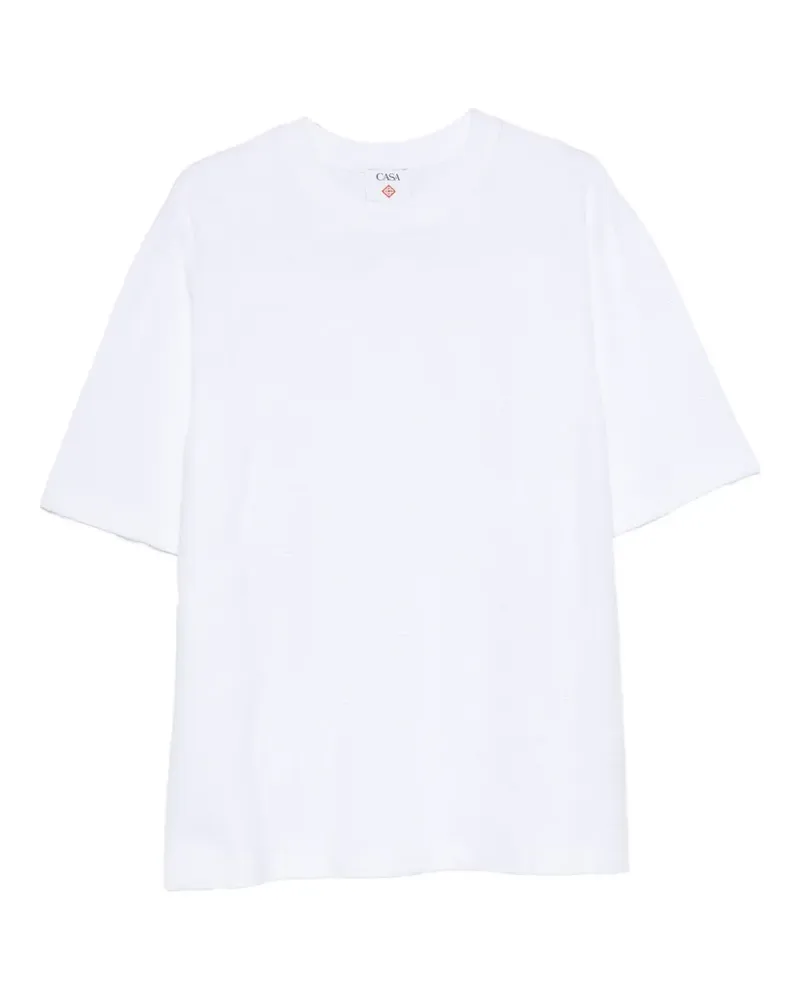 Casablanca Paris T-Shirt mit Logo-Prägung - Weiß Weiß
