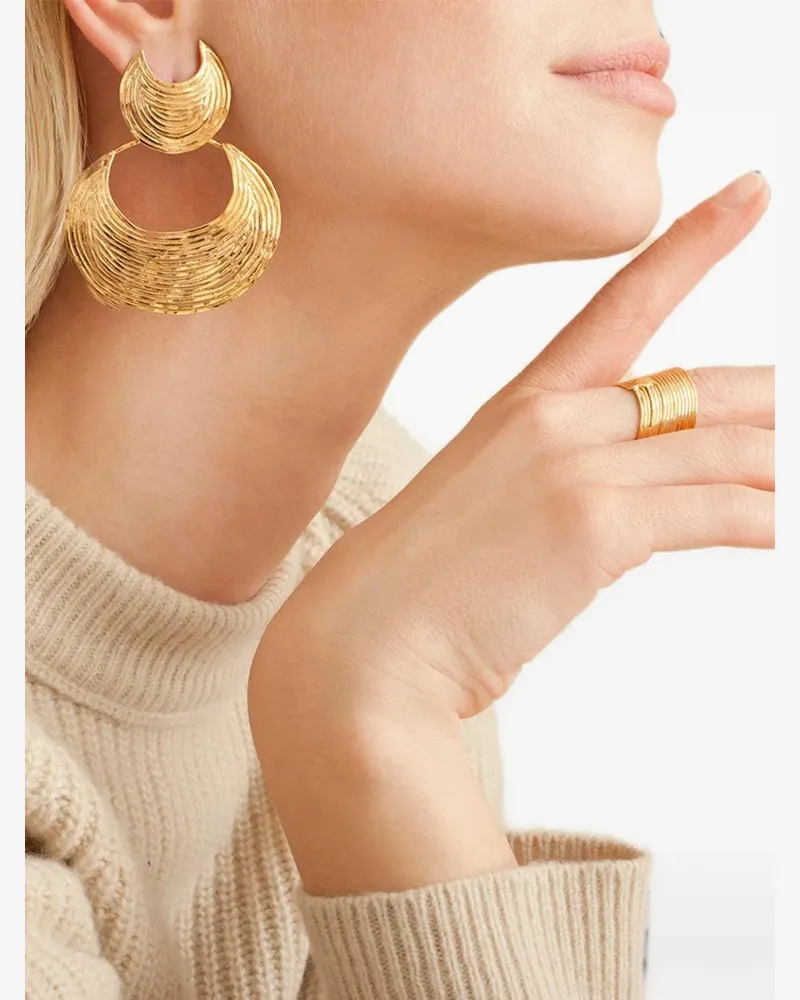 Gas Bijoux Luna Wave hand-hammered earrings - Gold Gold
