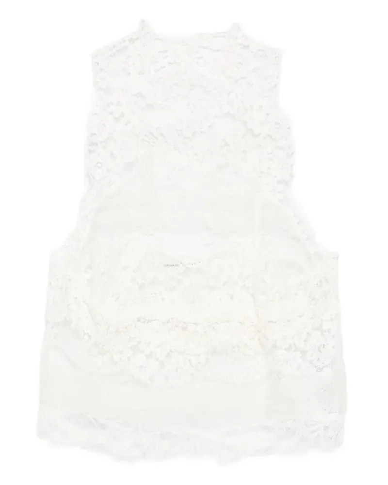 Ermanno Scervino Top mit Spitze - Weiß Weiß
