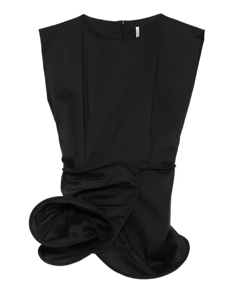 Liviana Conti gathered draped blouse - Schwarz Schwarz