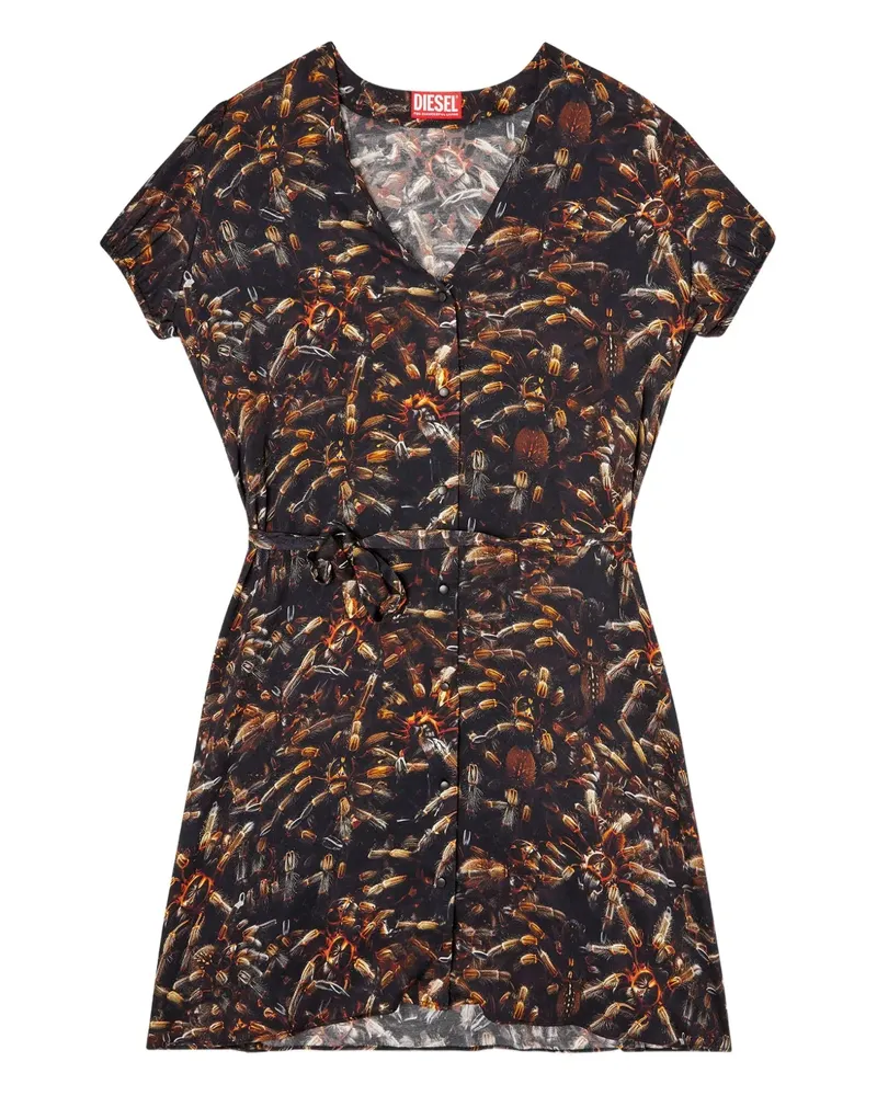 Diesel D-Ollish Minikleid mit Print - Schwarz Schwarz