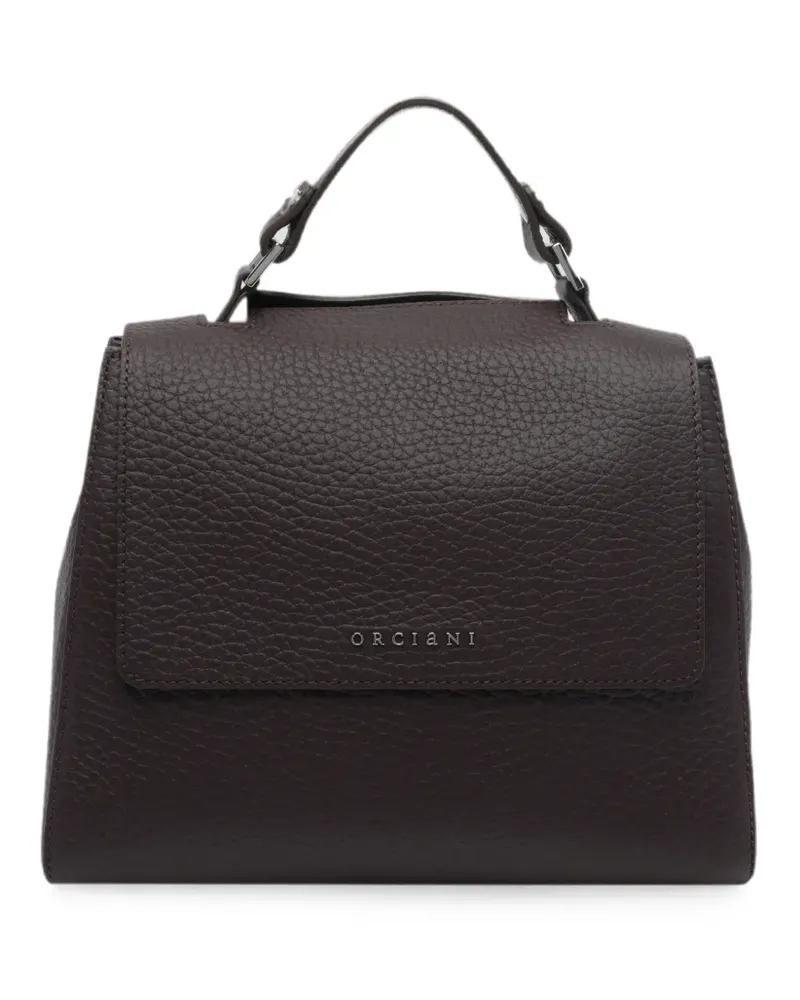 Orciani Sveva pebbled leather clutch bag - Schwarz Schwarz