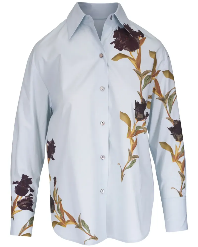 Vince Hemd mit Blumen-Print - Blau Blau
