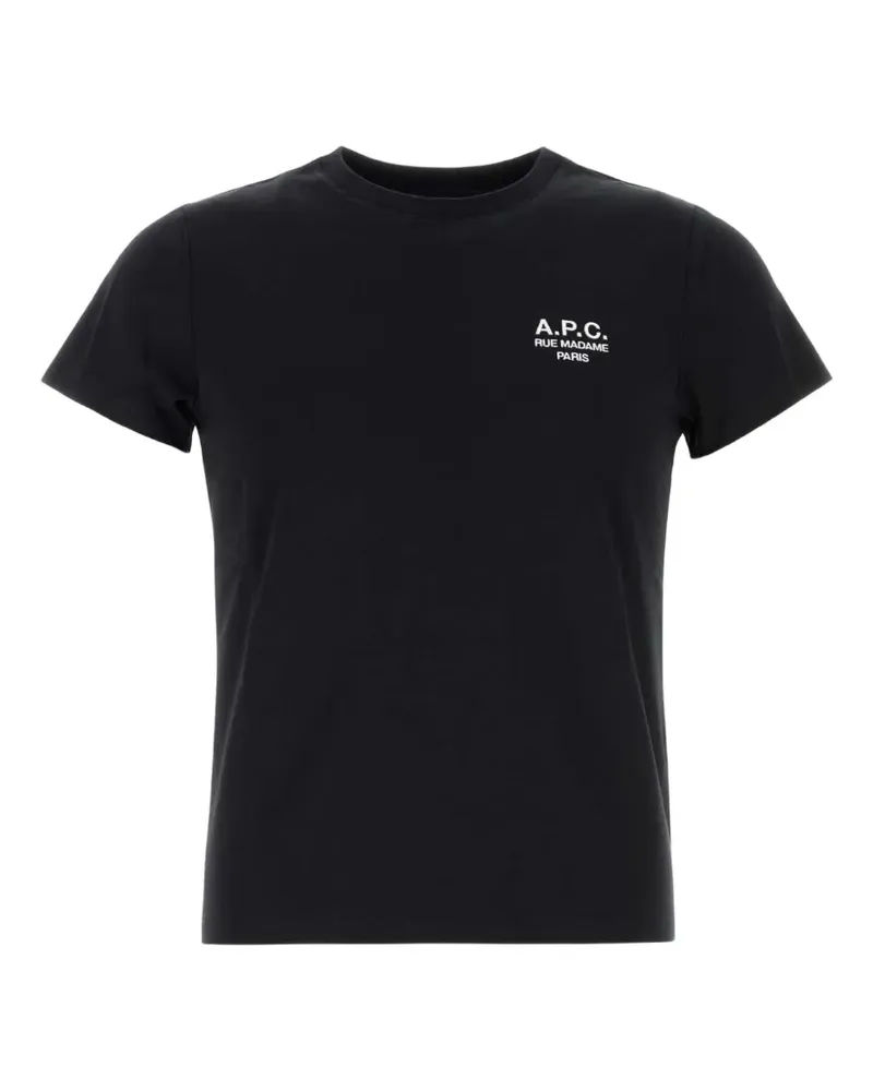 A.P.C. logo-print cotton T-shirt - Schwarz Schwarz