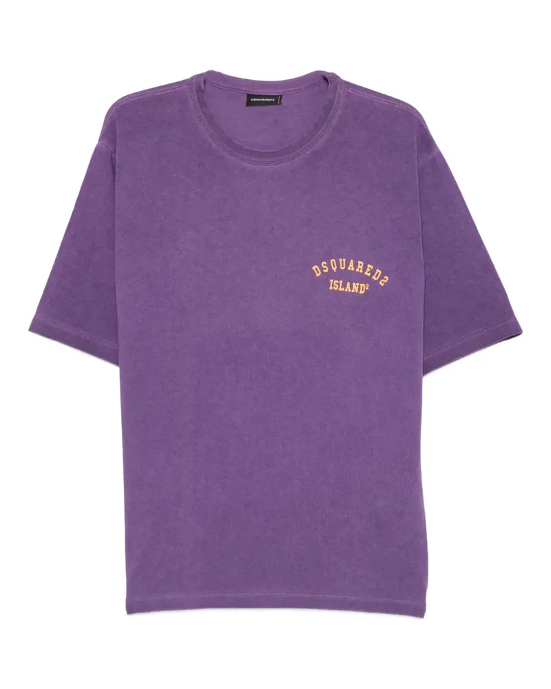 Dsquared2 logo-print crew-neck T-shirt - Violett Violett