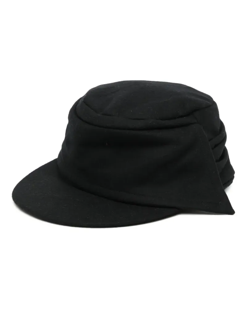 Yohji Yamamoto Drapierter Hut mit Schirm - Schwarz Schwarz