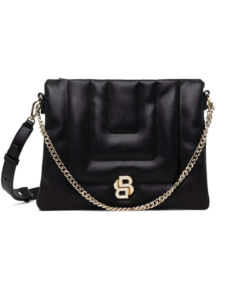 HUGO BOSS Schultertasche mit Logo-Schild - Schwarz Schwarz