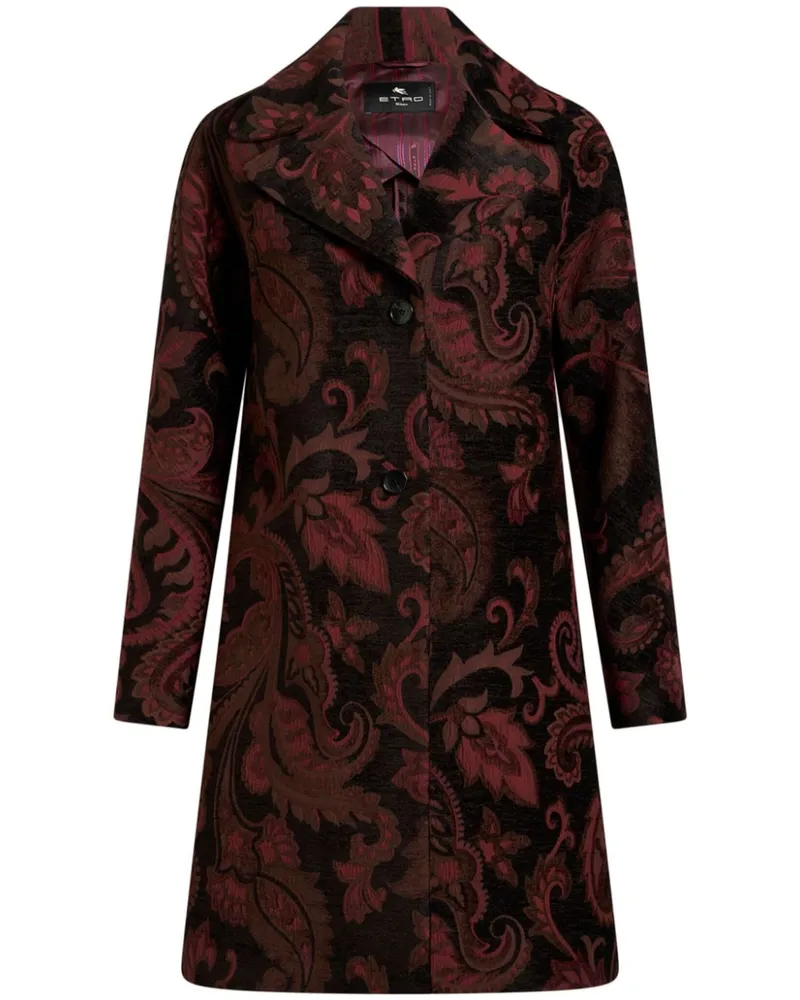 Etro Midimantel mit Jacquardmuster - Schwarz Schwarz