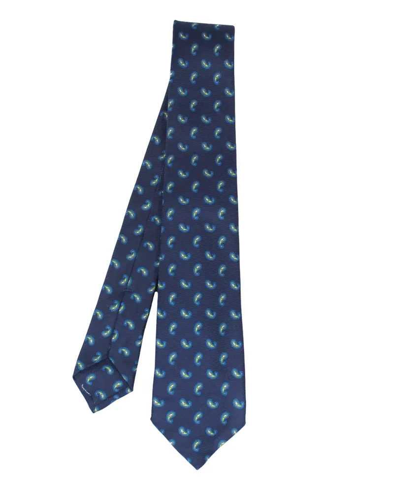 Kiton Krawatte mit Paisleymuster - Blau Blau