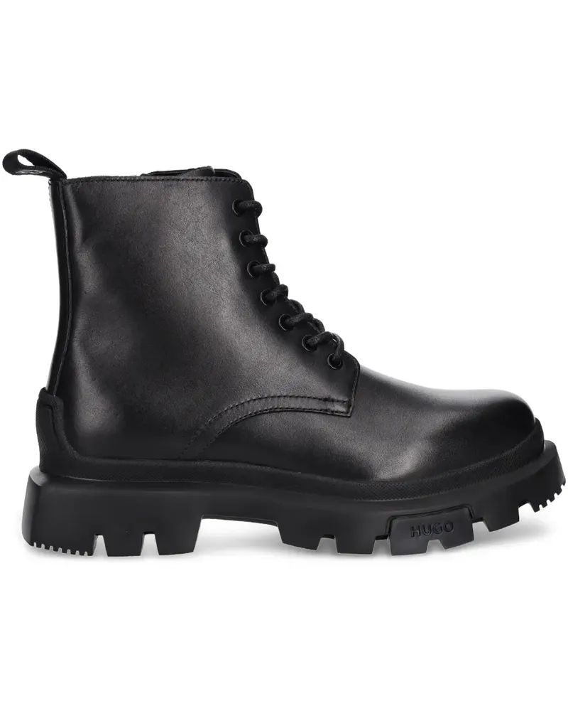 HUGO BOSS lace-up lug-sole boots - Schwarz Schwarz