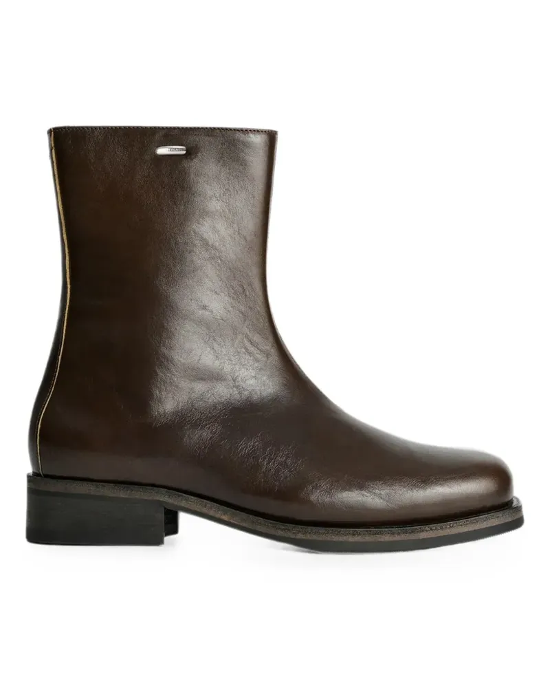 Our Legacy Camion logo-plaque side-zip boots - Braun Braun