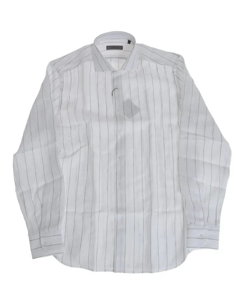 Corneliani striped linen shirt - Weiß Weiß