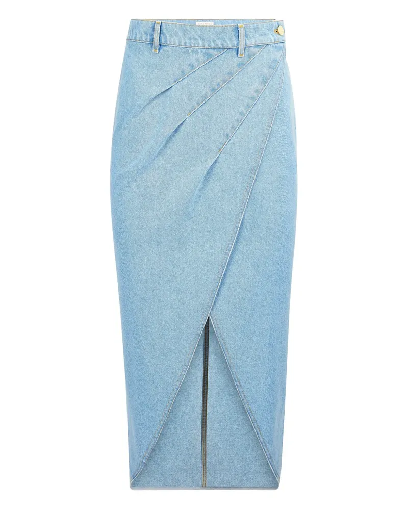 Nina Ricci Drapierter Jeans-Midirock - Blau Blau