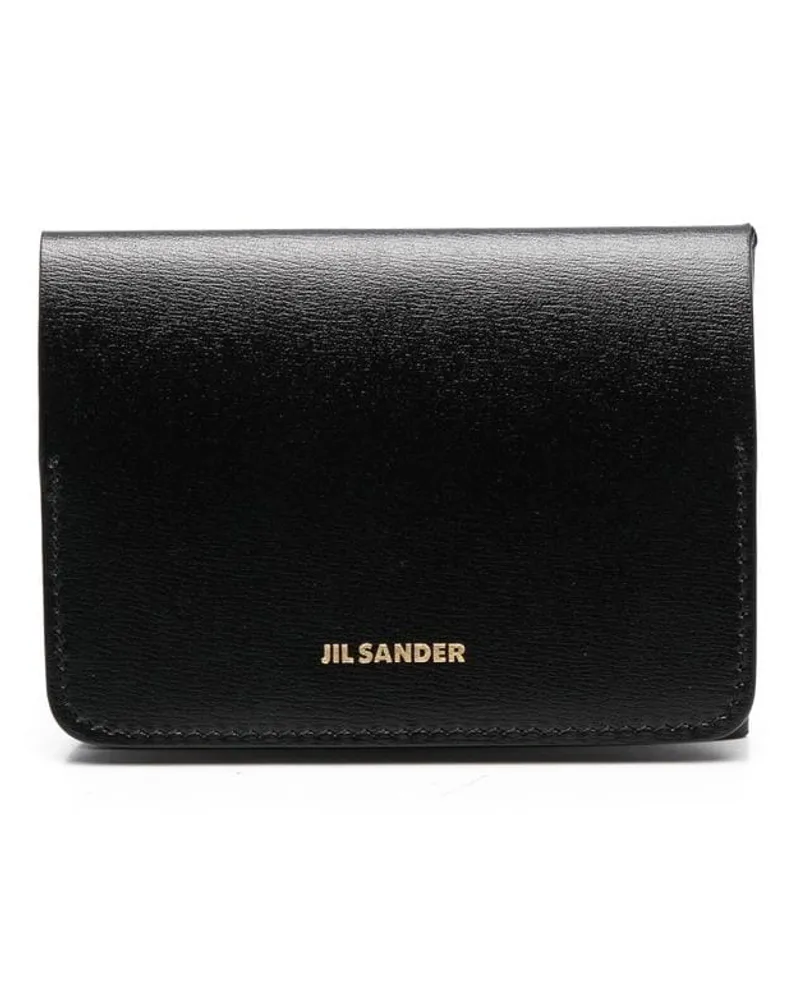 Jil Sander Portemonnaie mit Logo - Schwarz Schwarz