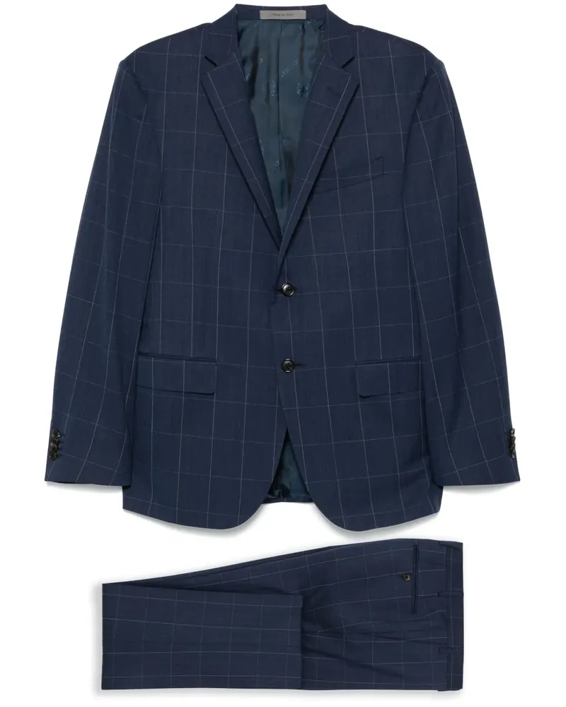 Corneliani Anzug mit Windowpane-Muster - Blau Blau