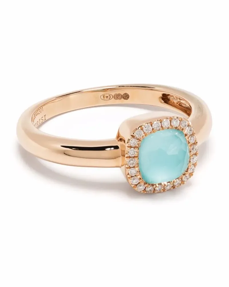 TIRISI 18kt Milano Sweeties Rotgoldring mit Diamanten - Rosa Rosa