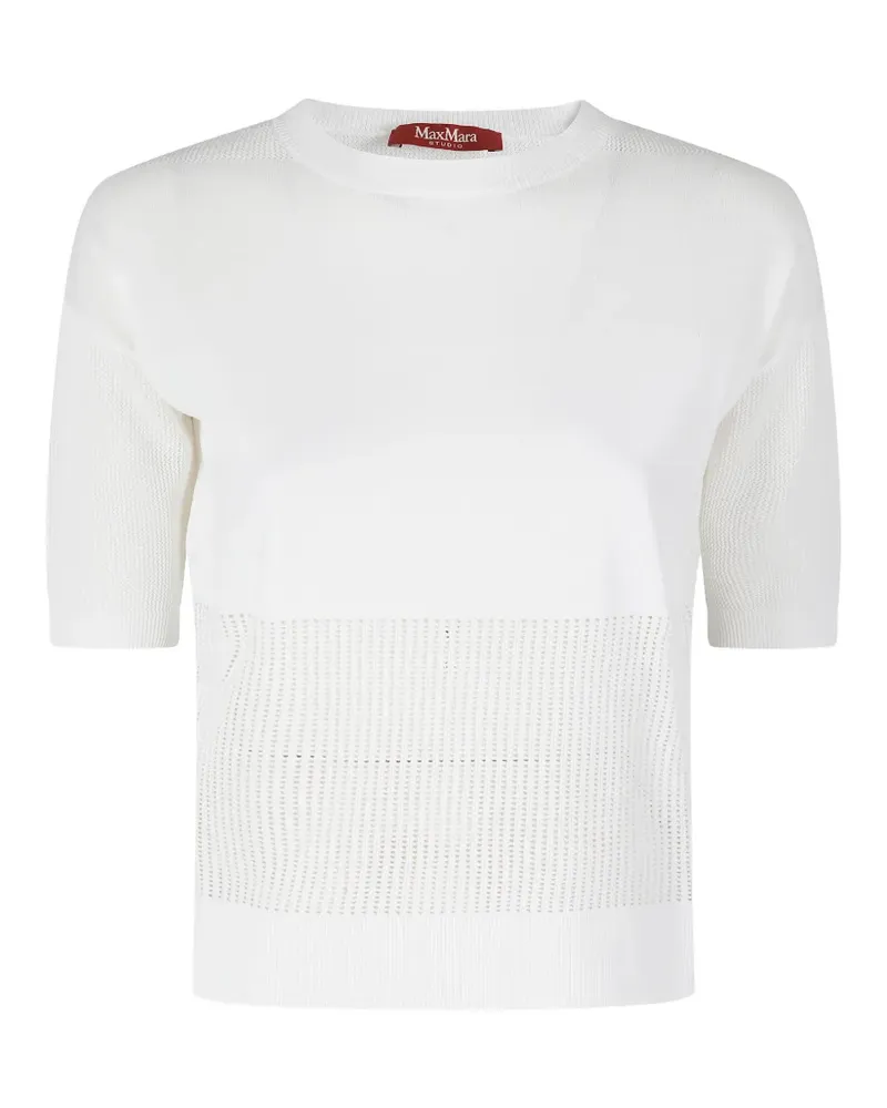 Max Mara Perforierter Celebre Pullover - Weiß Weiß