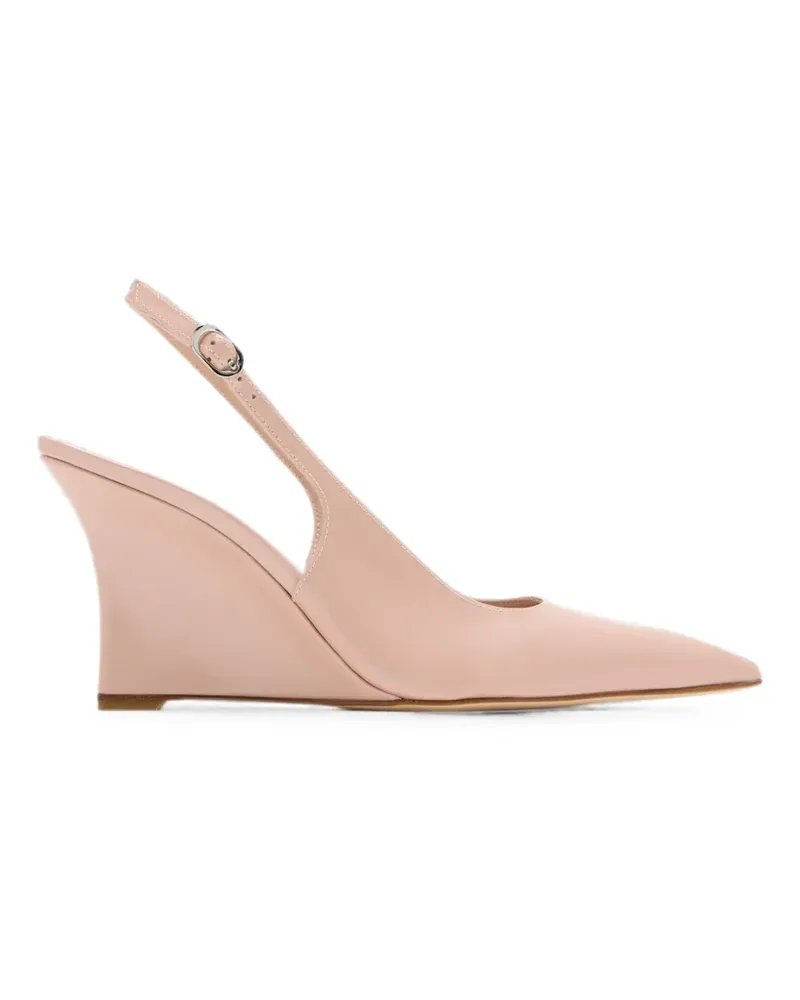 Stuart Weitzman Slingback-Sandalen aus Lackleder - Nude Nude
