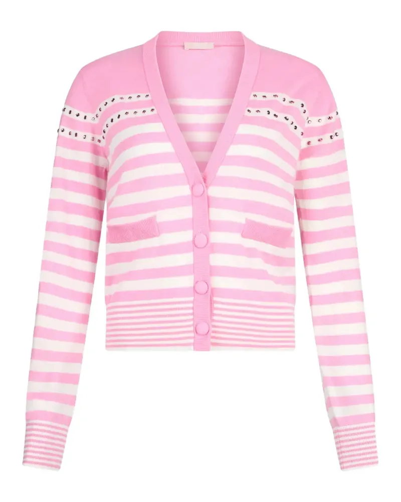 Liu Jo striped jewel- appliqué cardigan - Rosa Rosa