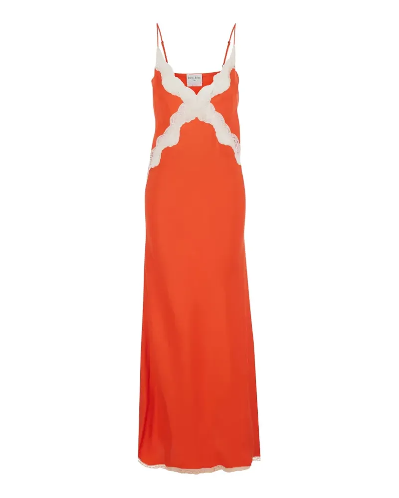 forte_forte lace-trim sleeveless maxi dress - Orange Orange
